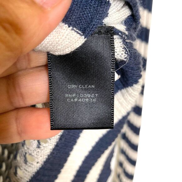 Marc Jacobs Striped Womens XS Long Sleeve Ribbed Sweater Eyelet Open Knit Back - Picture 8 of 12